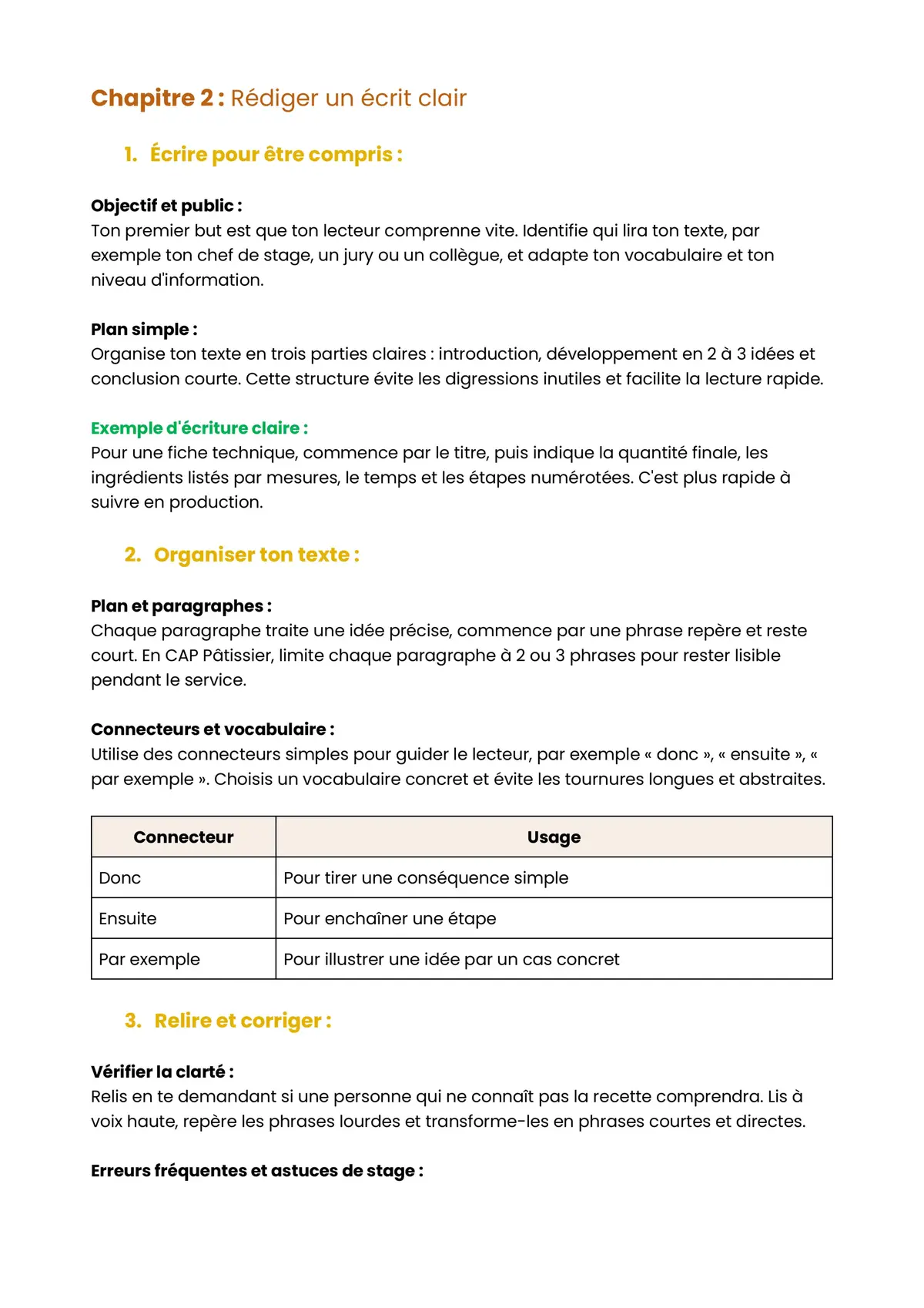 Example Fiche de Révision CAP Pâtissier